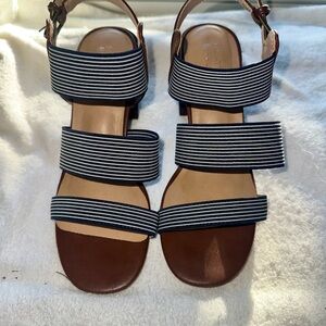 Market & Spruce Navy and Brown Striped Sandals- StitchFix